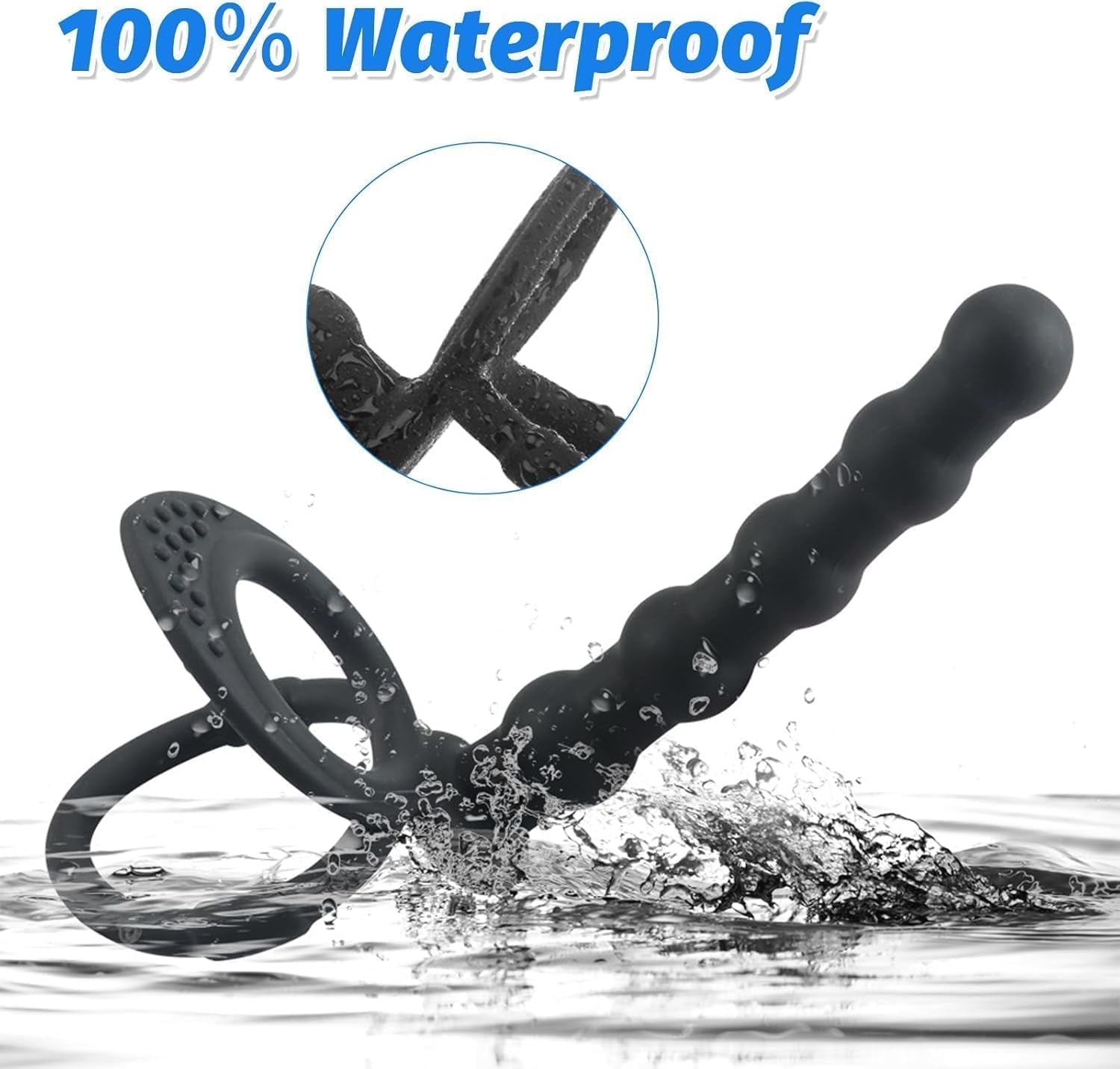 DuoPlay Silicone Beads Anal Plug Cock Ring