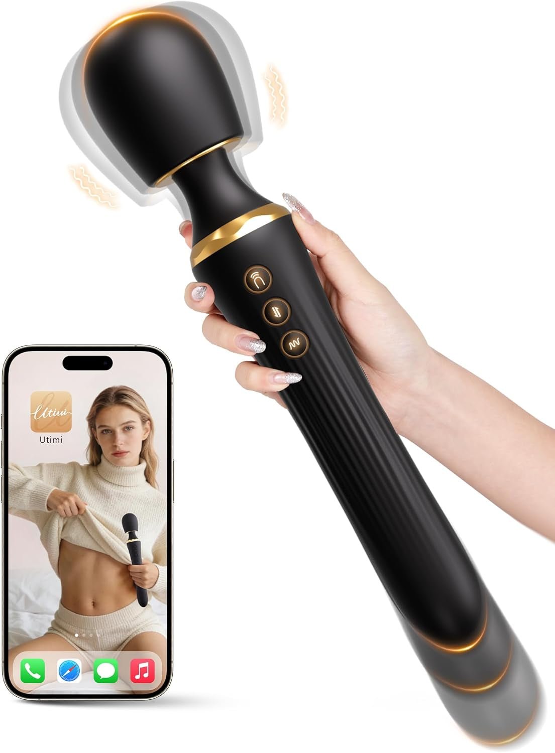 DuoThrust App Control Thrusting Wand Dildo Vibrator