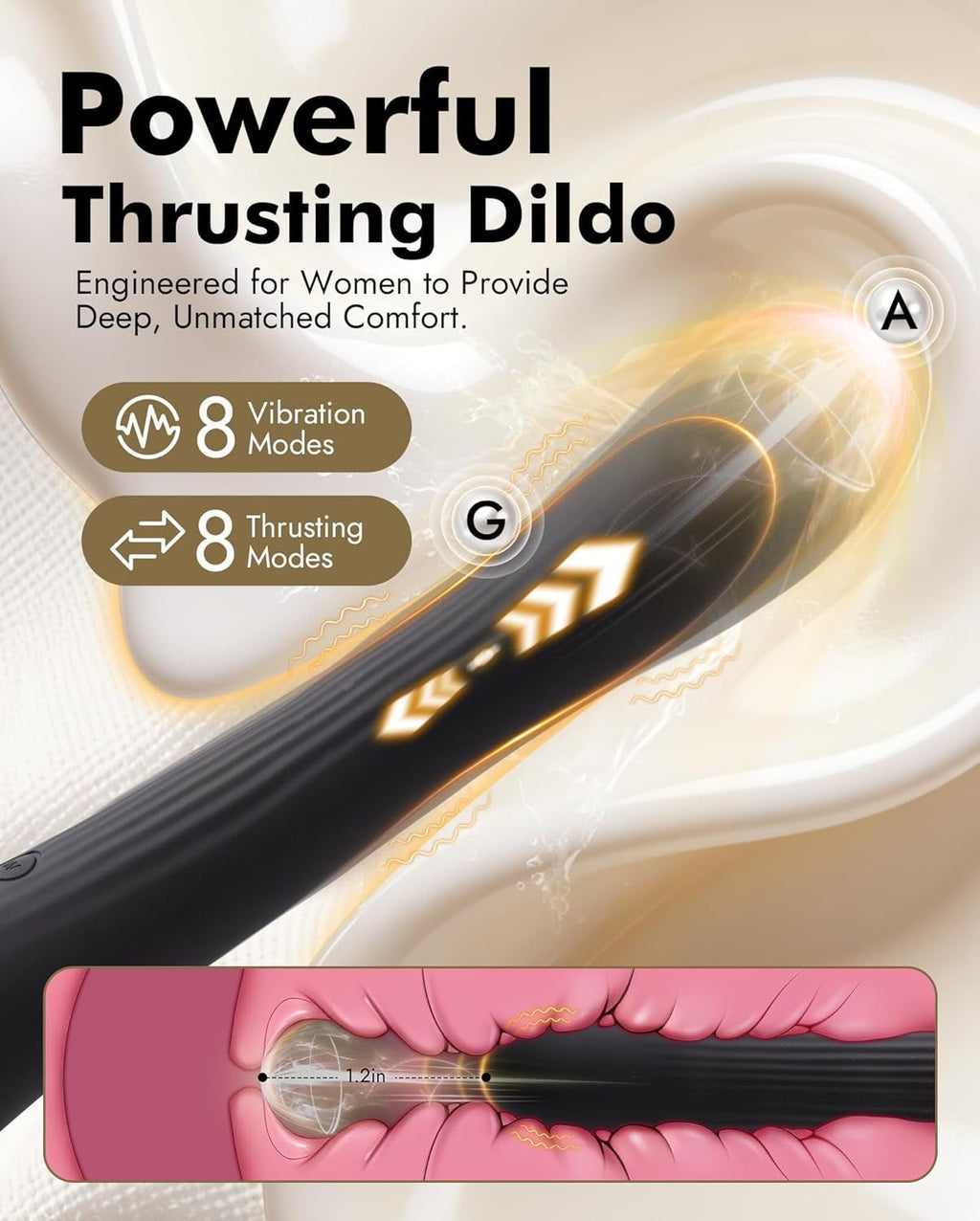DuoThrust App Control Thrusting Wand Dildo Vibrator