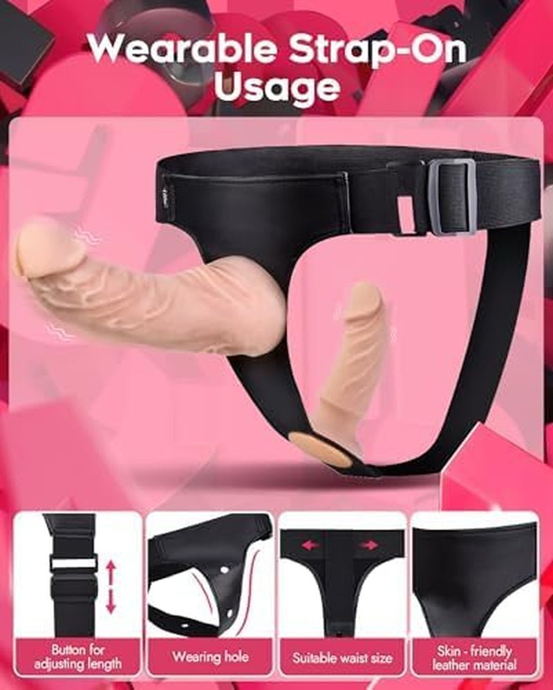 DuoVibe Vibrating Strap-On Dildo Set