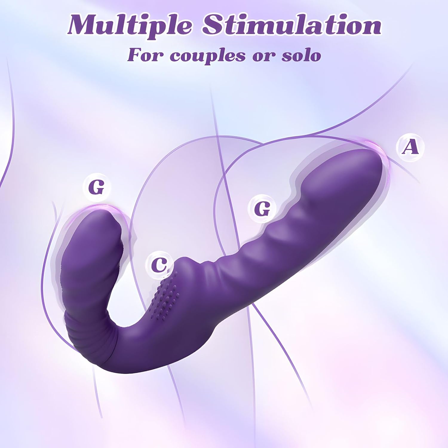 EchoNoir Strapless Strap-On Dual Eneded Vibrator