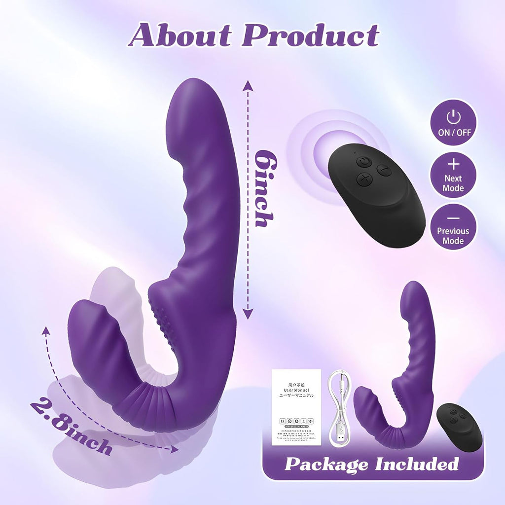 EchoNoir Strapless Strap-On Dual Eneded Vibrator