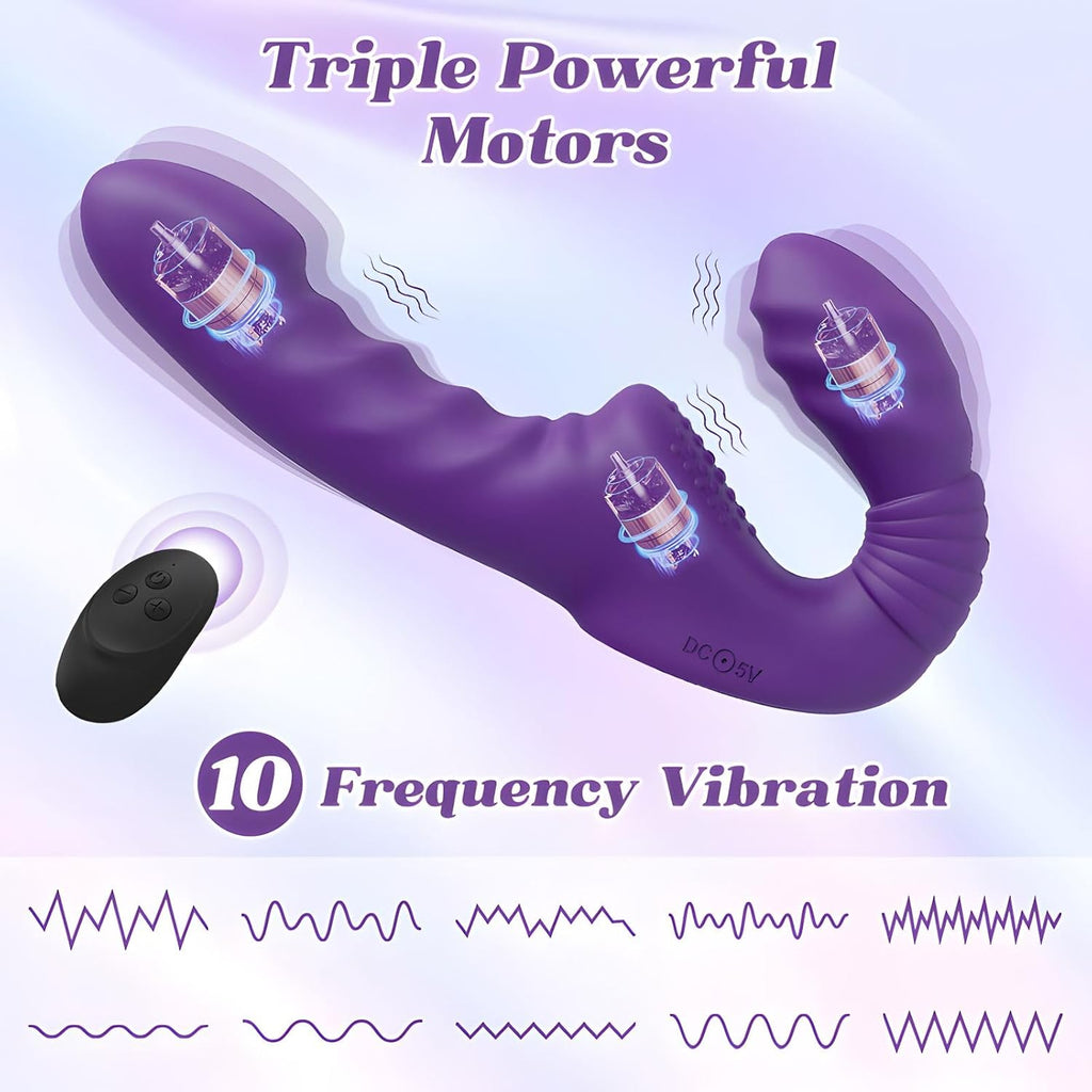 EchoNoir Strapless Strap-On Dual Eneded Vibrator
