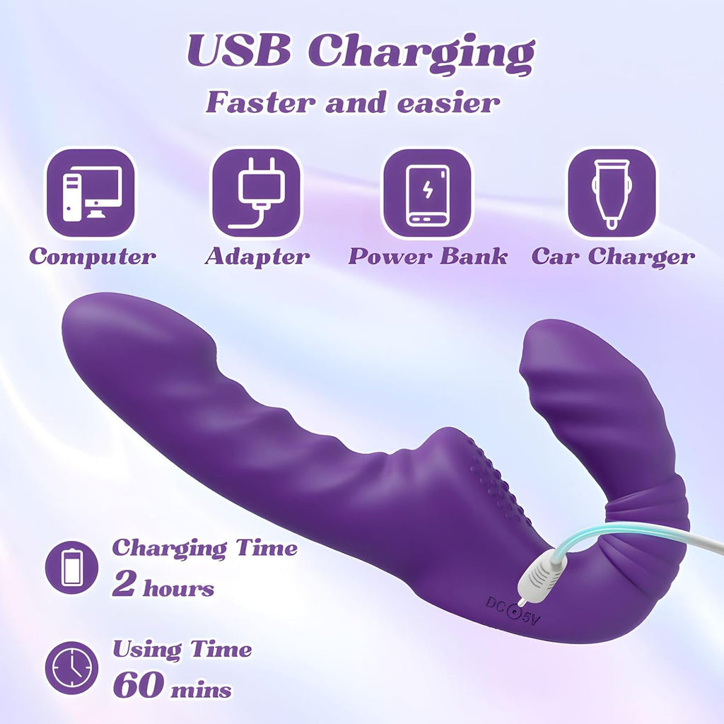 EchoNoir Strapless Strap-On Dual Eneded Vibrator