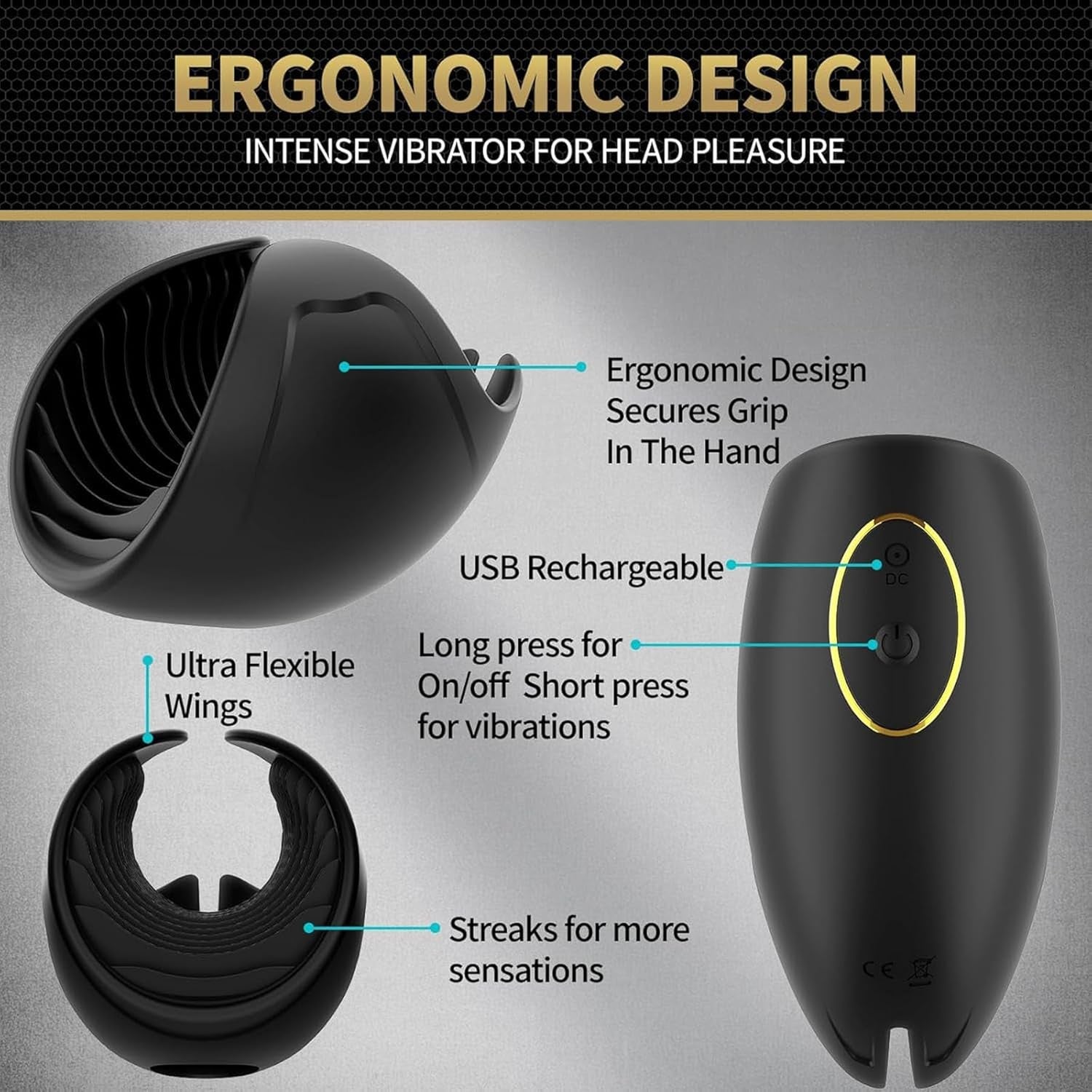 EdgeWrap Male Vibrator Training Masturbator, 10 Modes