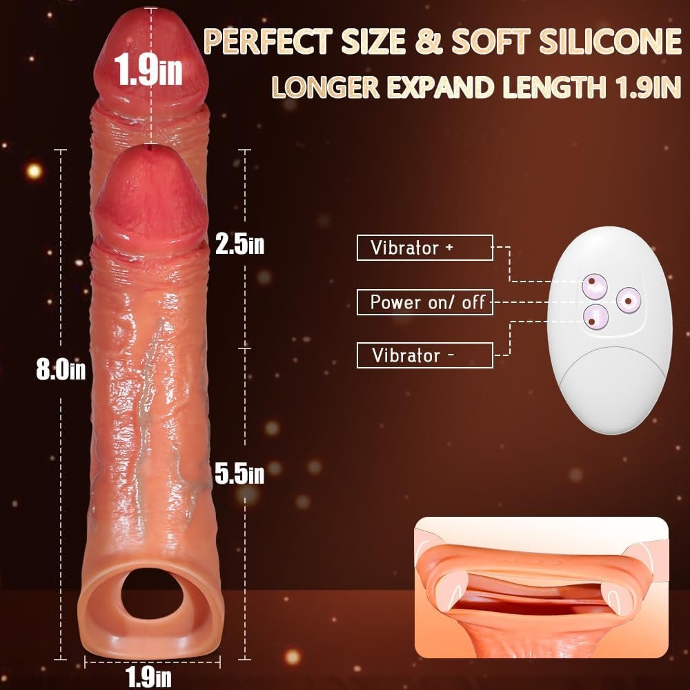 ExtendPlay Vibrating Penis Sleeve Extender with App Control