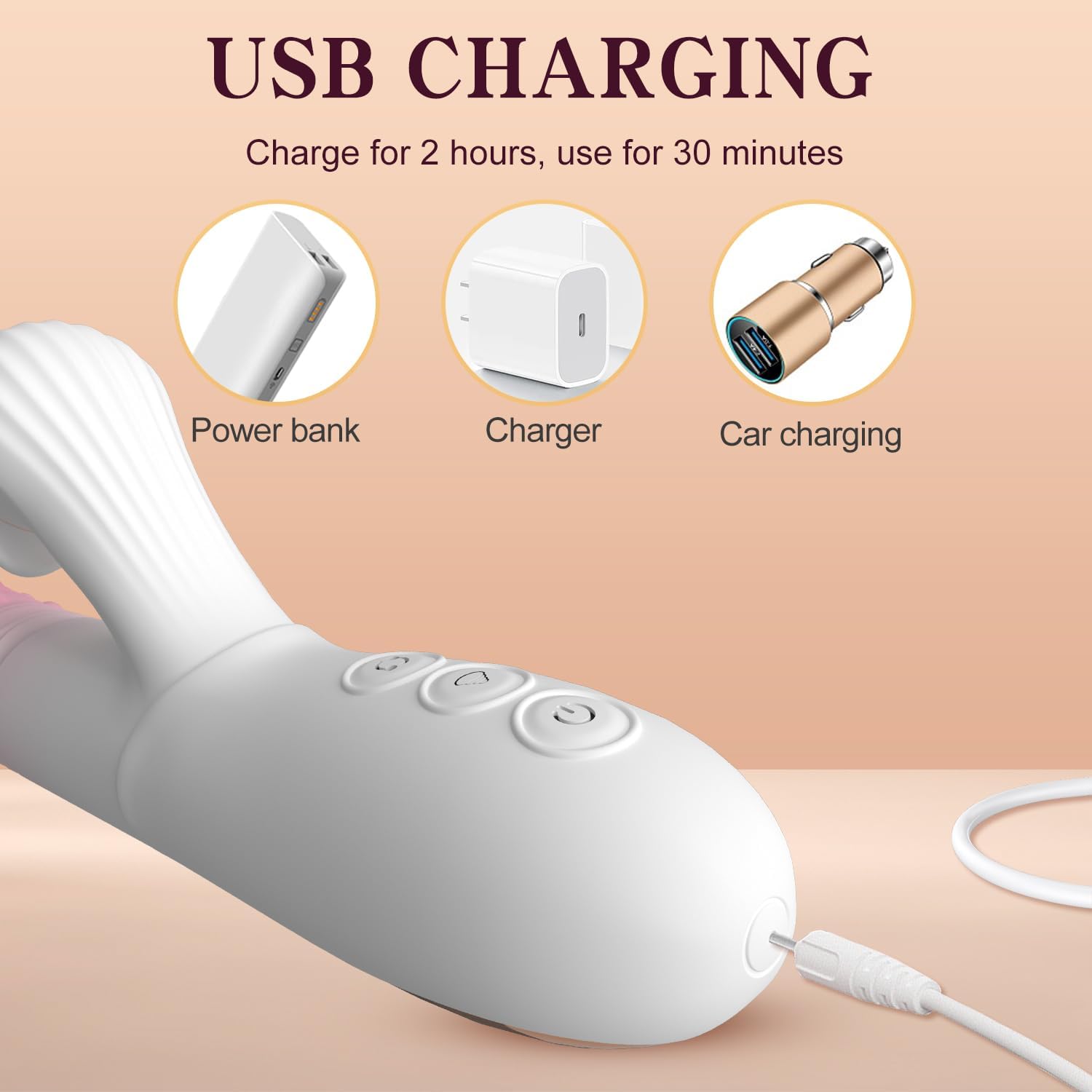 FadedGlory 3-in-1 Rotating Beads & Tongue Vibrator