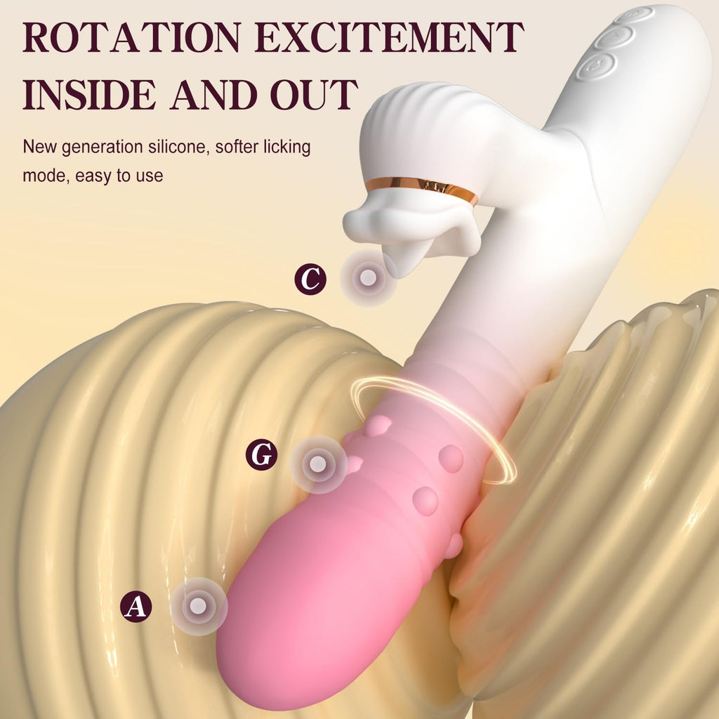 FadedGlory 3-in-1 Rotating Beads & Tongue Vibrator