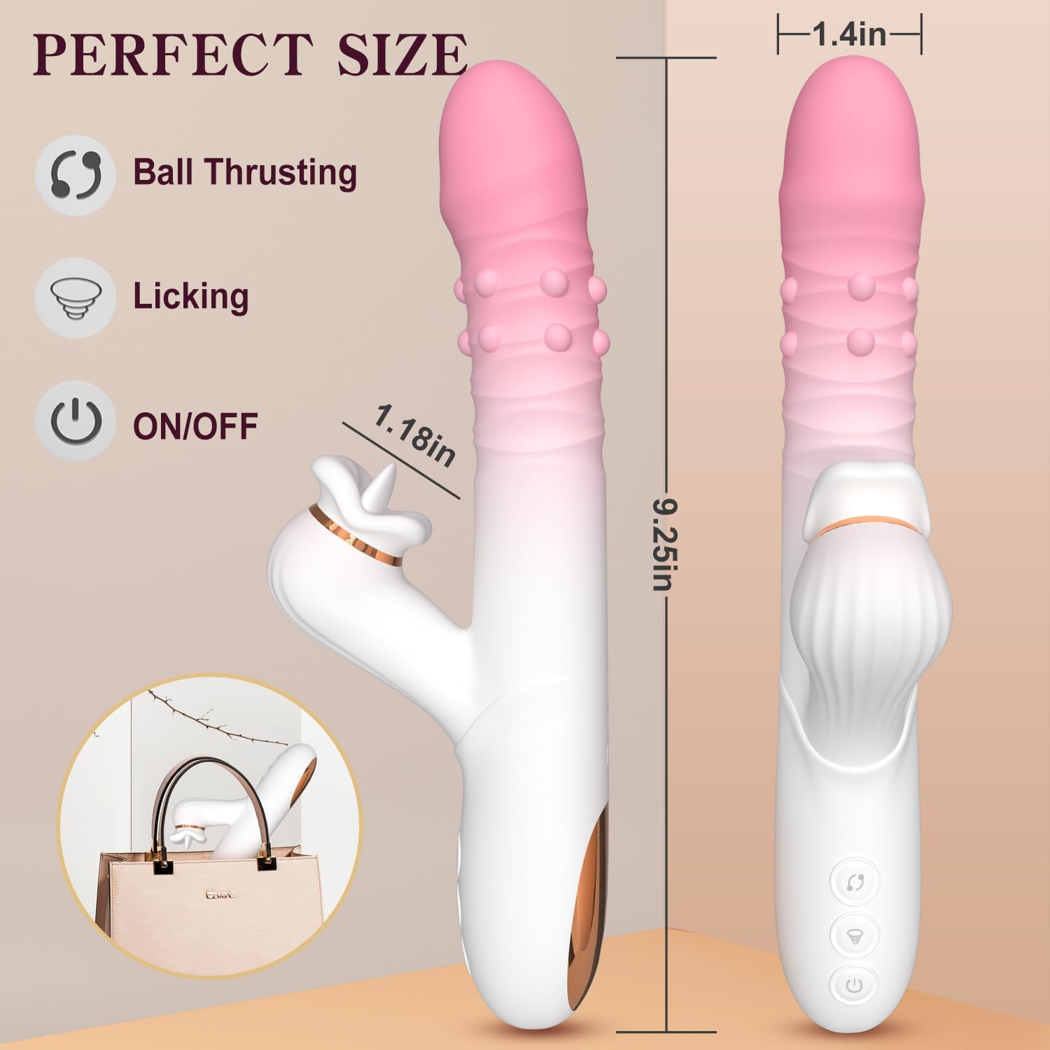 FadedGlory 3-in-1 Rotating Beads & Tongue Vibrator