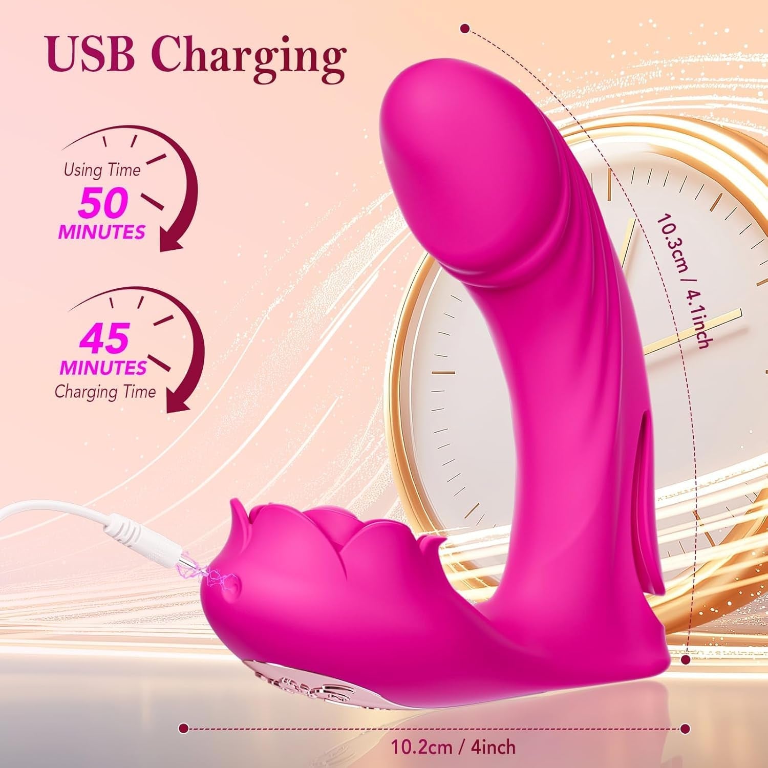 FingerBloom App-Control Rose Flapping Finger Vibrator