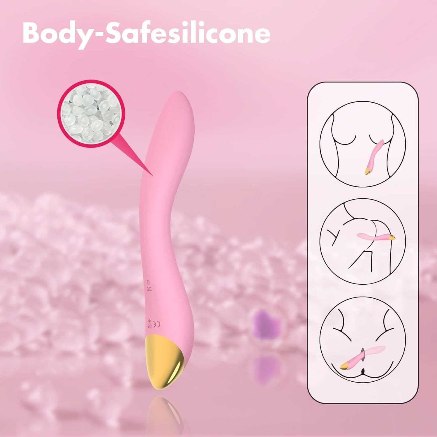 FlamingoFlex G-Spot Vibrator Wand, 9 Modes