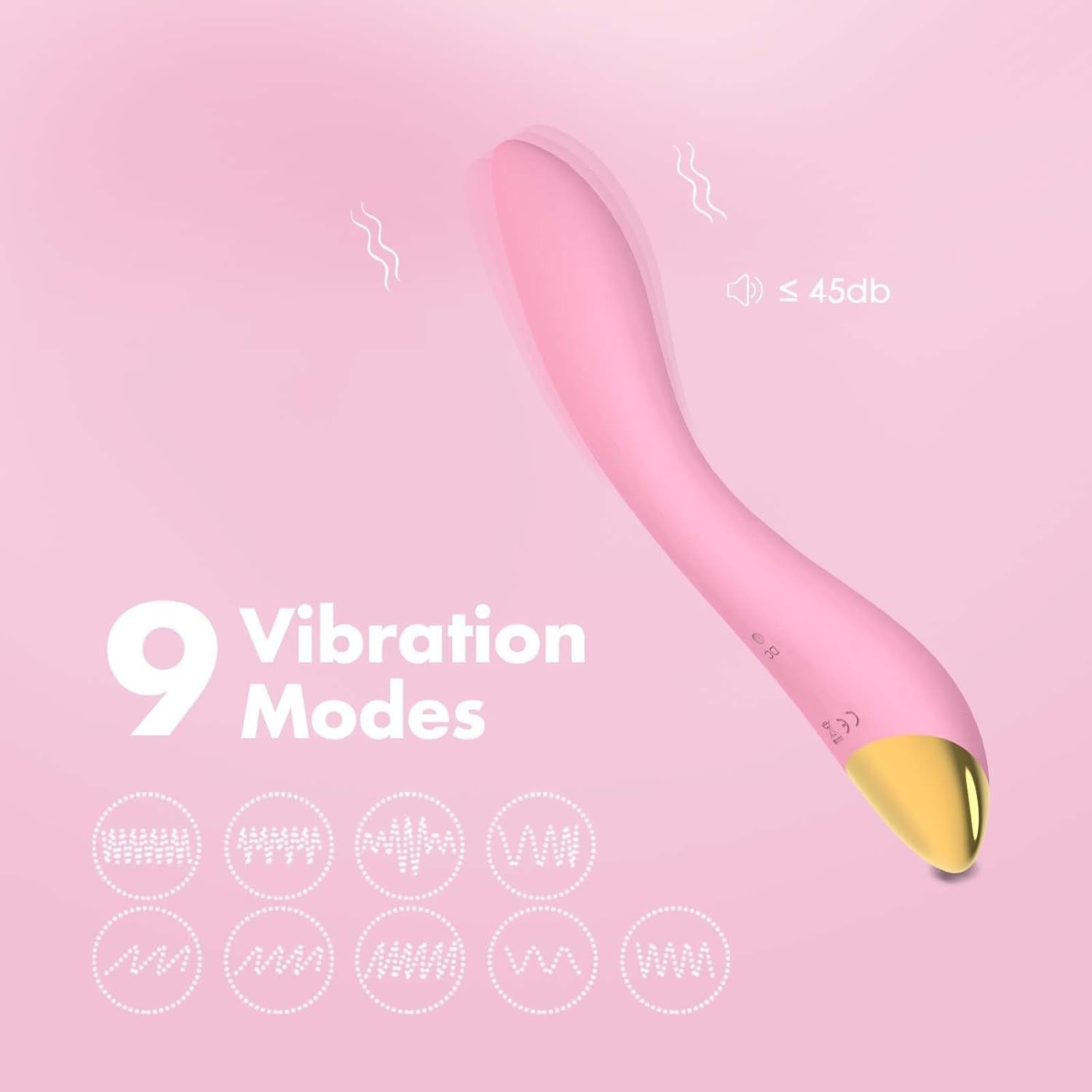FlamingoFlex G-Spot Vibrator Wand, 9 Modes