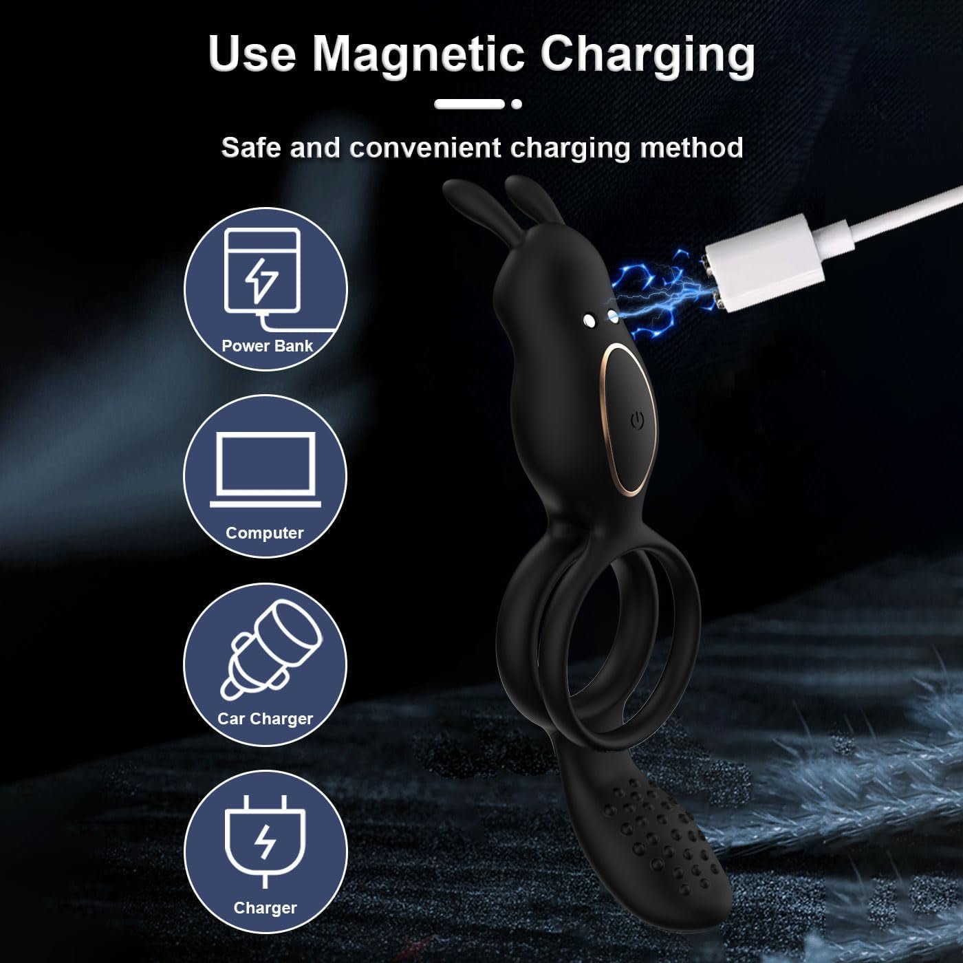 FlexBond Vibrating Cock Ring with Rabbit Clit Stimulator
