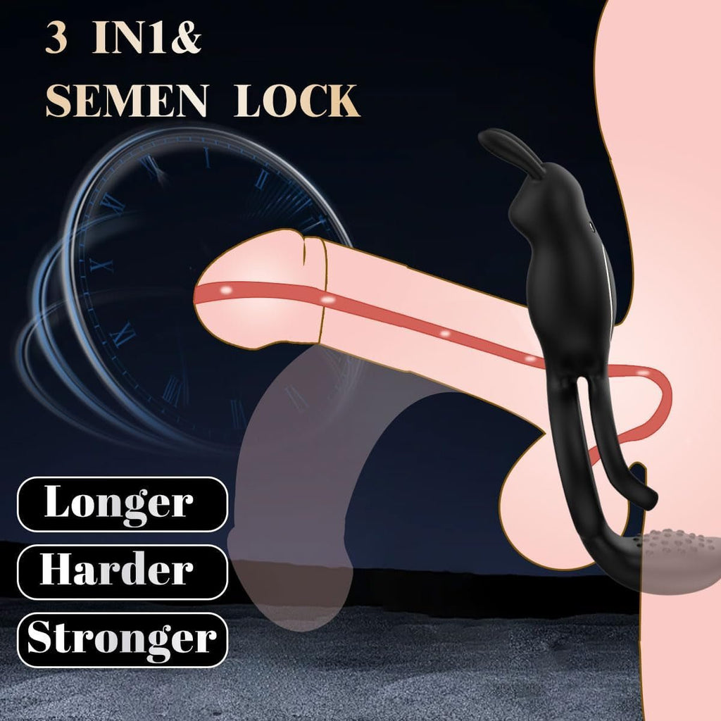 FlexBond Vibrating Cock Ring with Rabbit Clit Stimulator