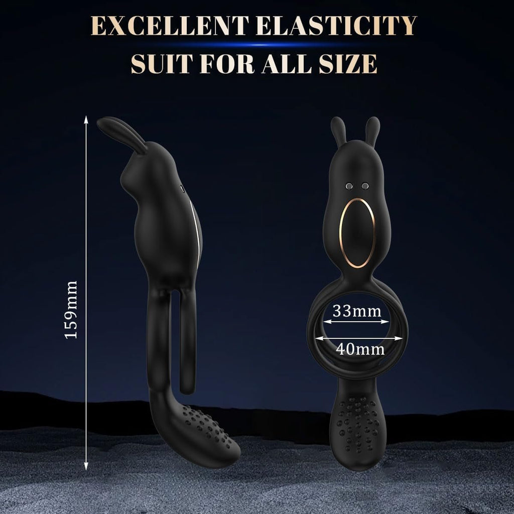 FlexBond Vibrating Cock Ring with Rabbit Clit Stimulator