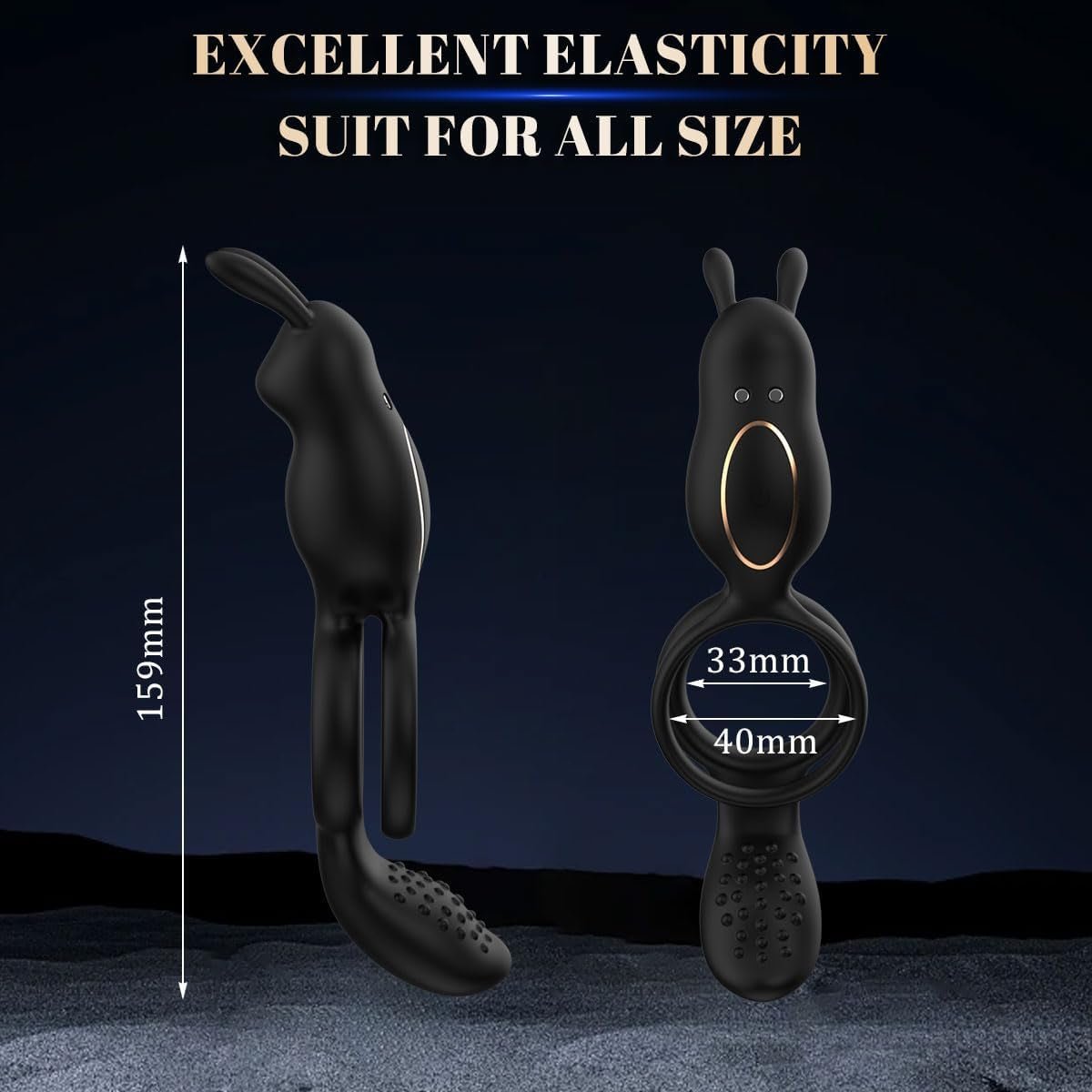 FlexBond Vibrating Cock Ring with Rabbit Clit Stimulator