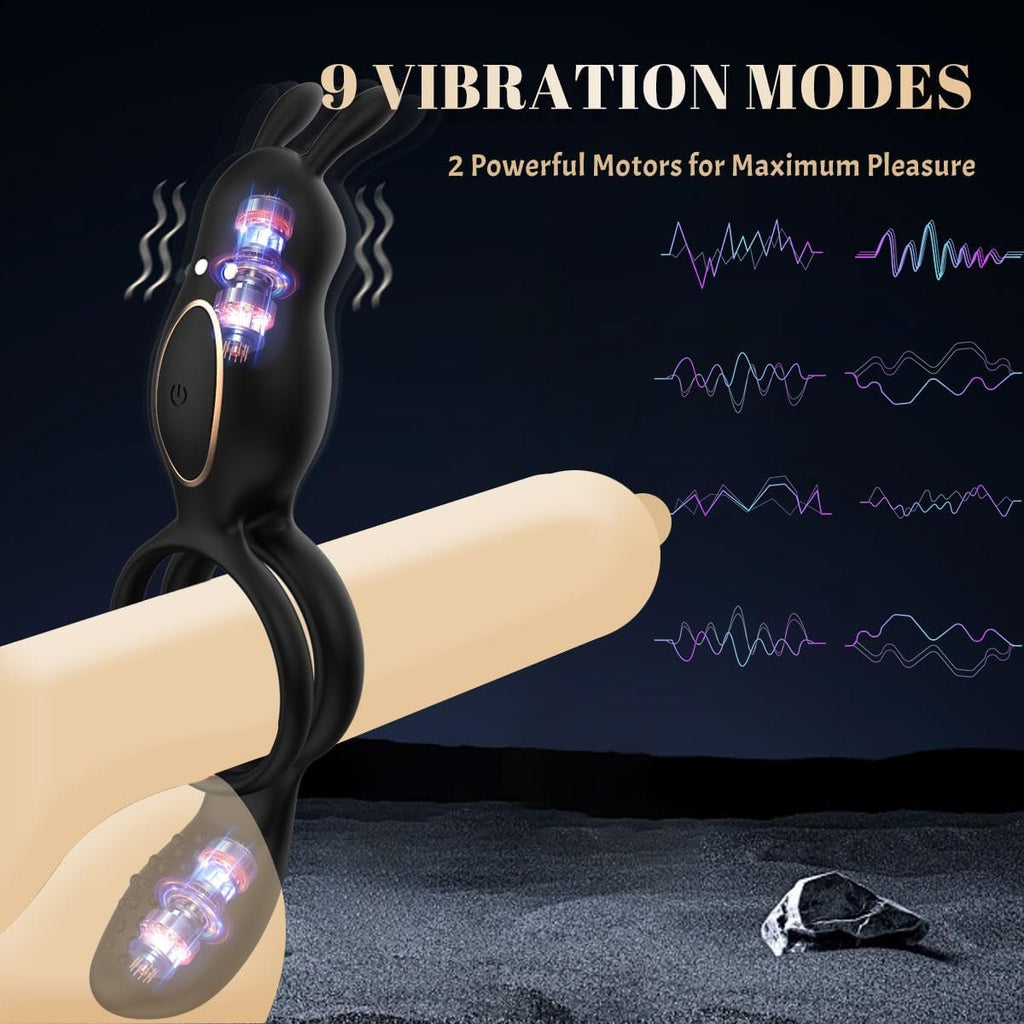 FlexBond Vibrating Cock Ring with Rabbit Clit Stimulator