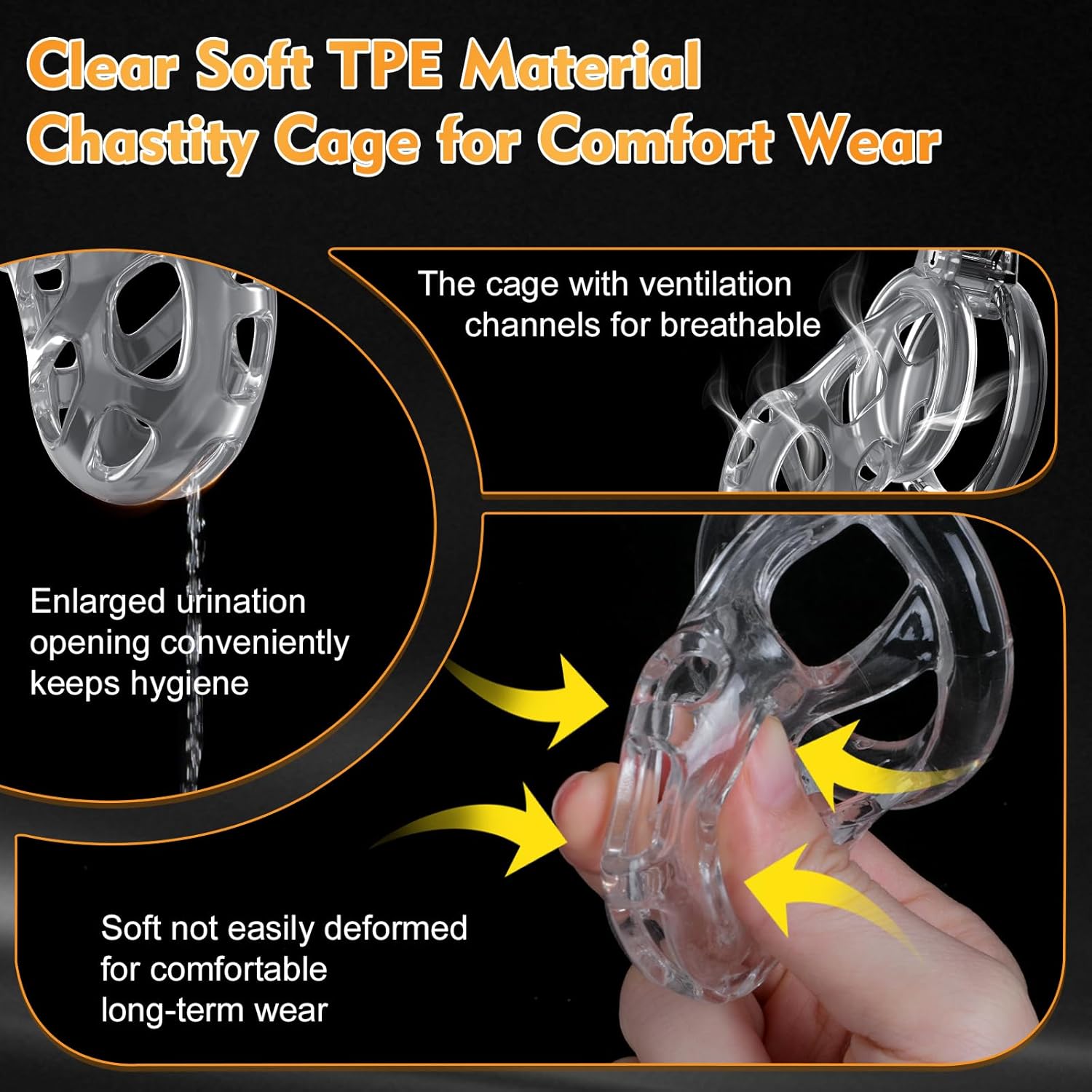 FlexCage Transparent Soft Chastity Cage