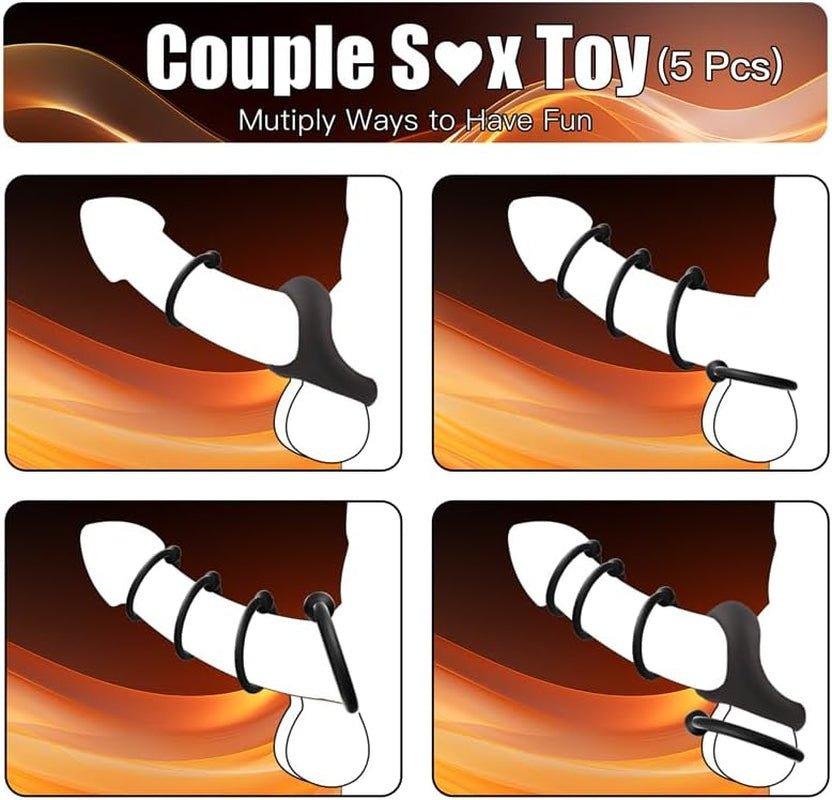 FlexFive 5-Piece Silicone Cock Ring Set