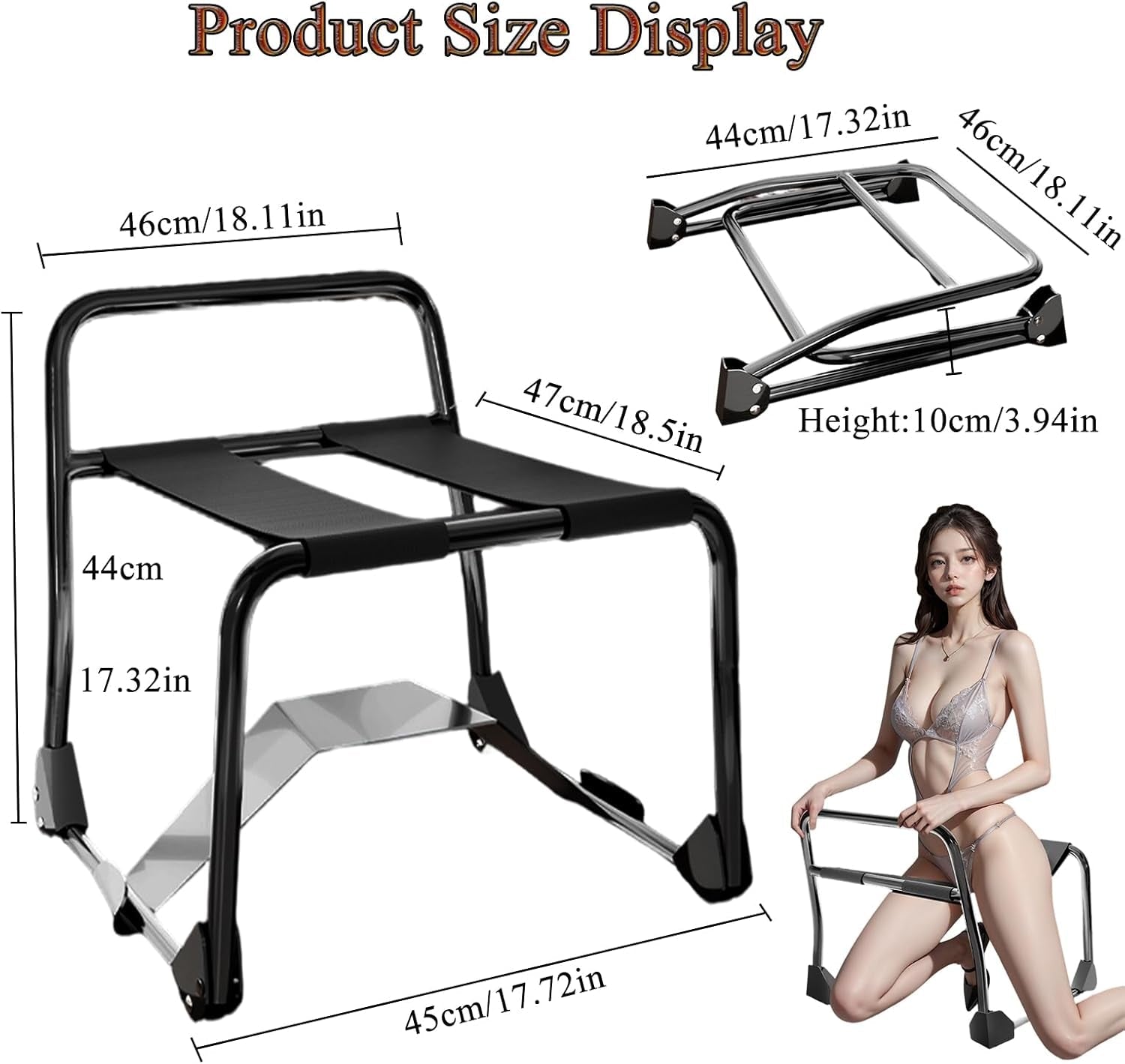 FlexFold Foldable Sex Chair with Dildo Stand