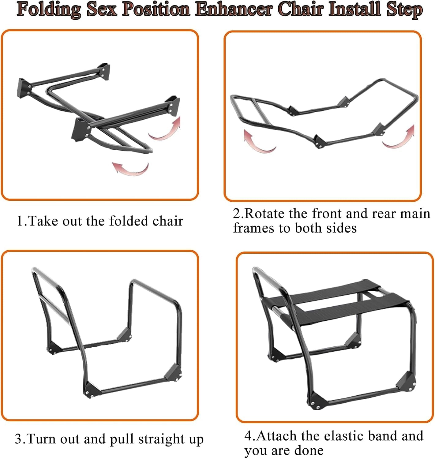 FlexFold Foldable Sex Chair with Dildo Stand