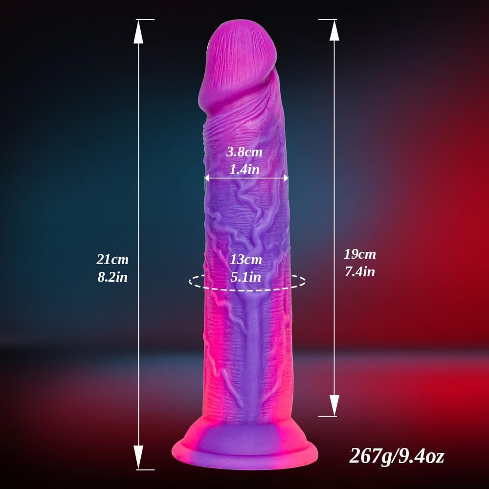 FlexGlow 8.2" Liquid Silicone Dildo