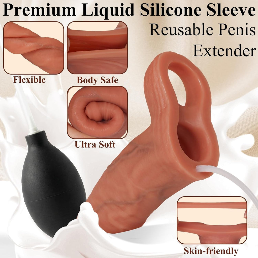 FlowFit Realistic Squirting Penis Sleeve - M
