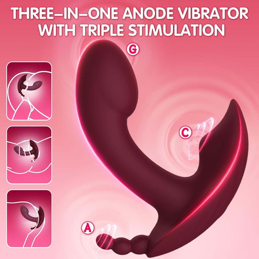 FlutterLink App Control Wearable Triple Stim Panty Vibrator
