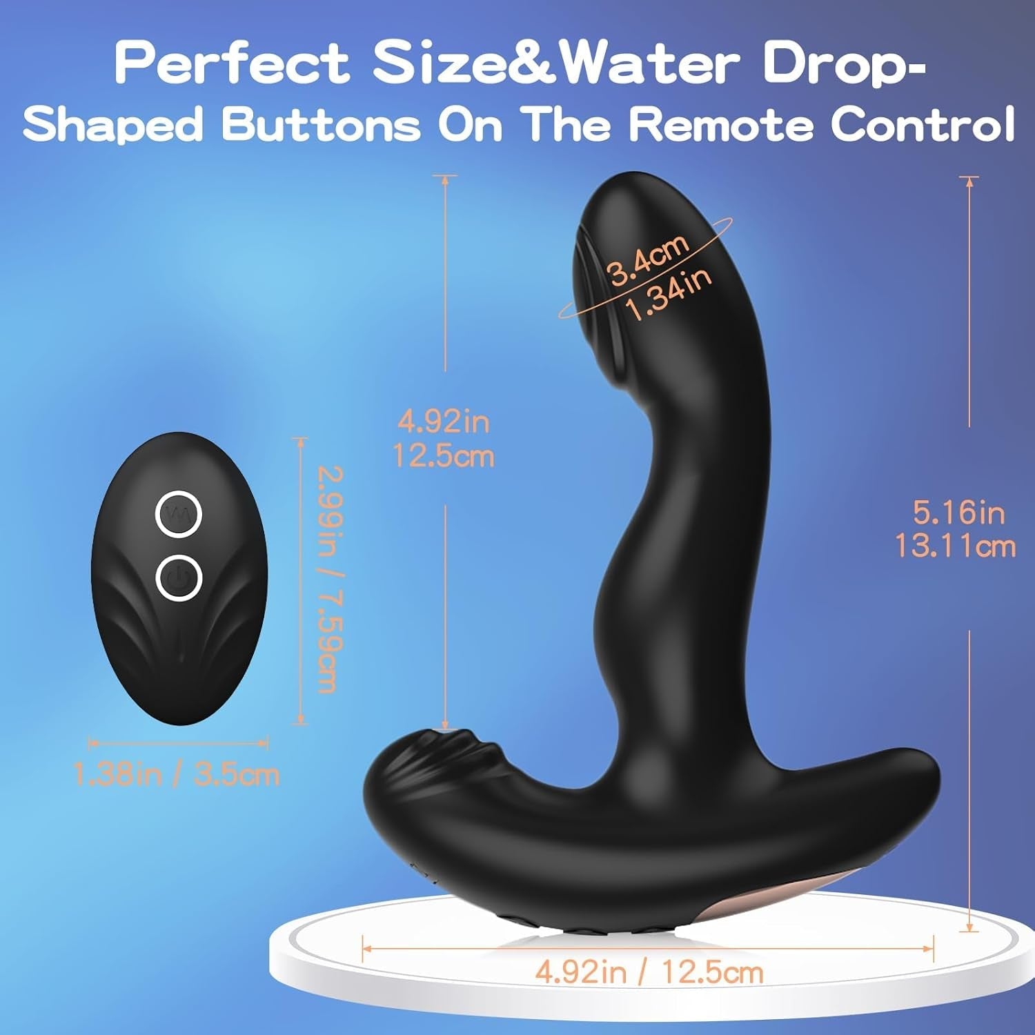 FlutterRush Remote Prostate Massager, 20 Modes