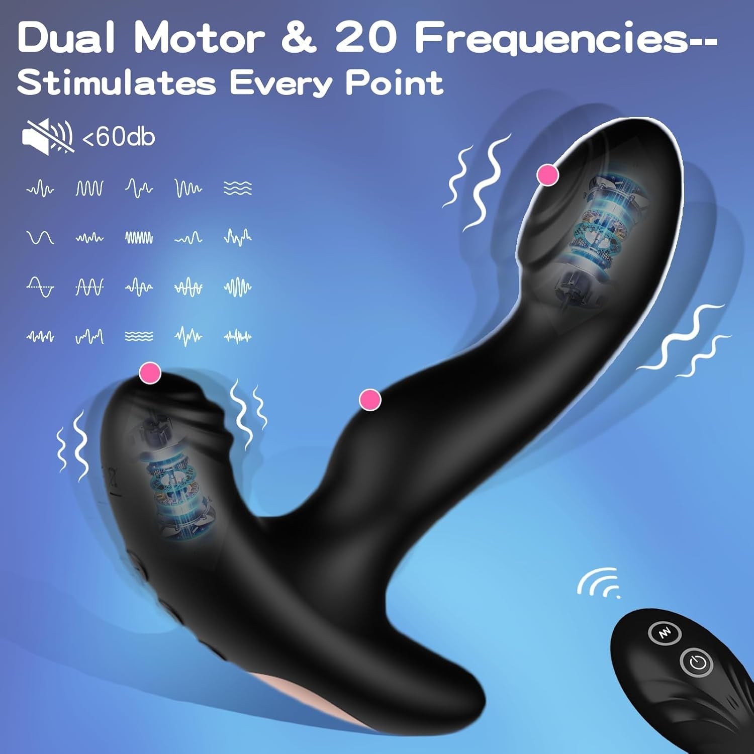 FlutterRush Remote Prostate Massager, 20 Modes