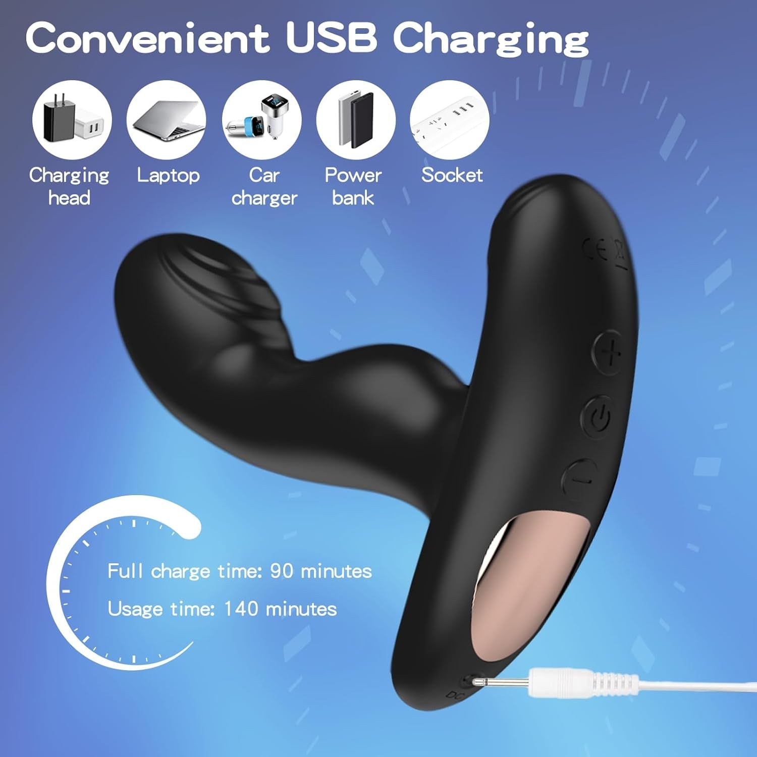 FlutterRush Remote Prostate Massager, 20 Modes