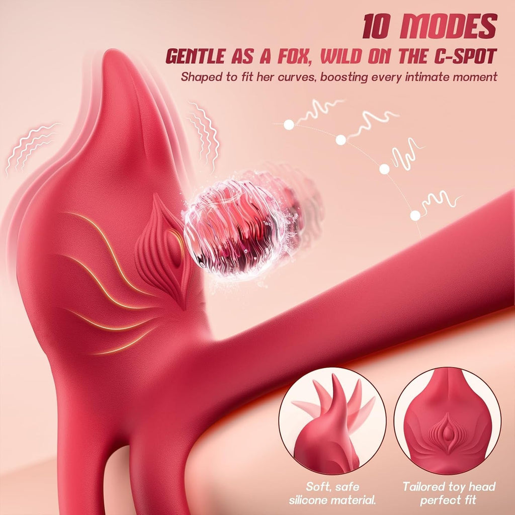 FoxBloom Vibrating Dual-Motor Cock Ring Clit Stimulator