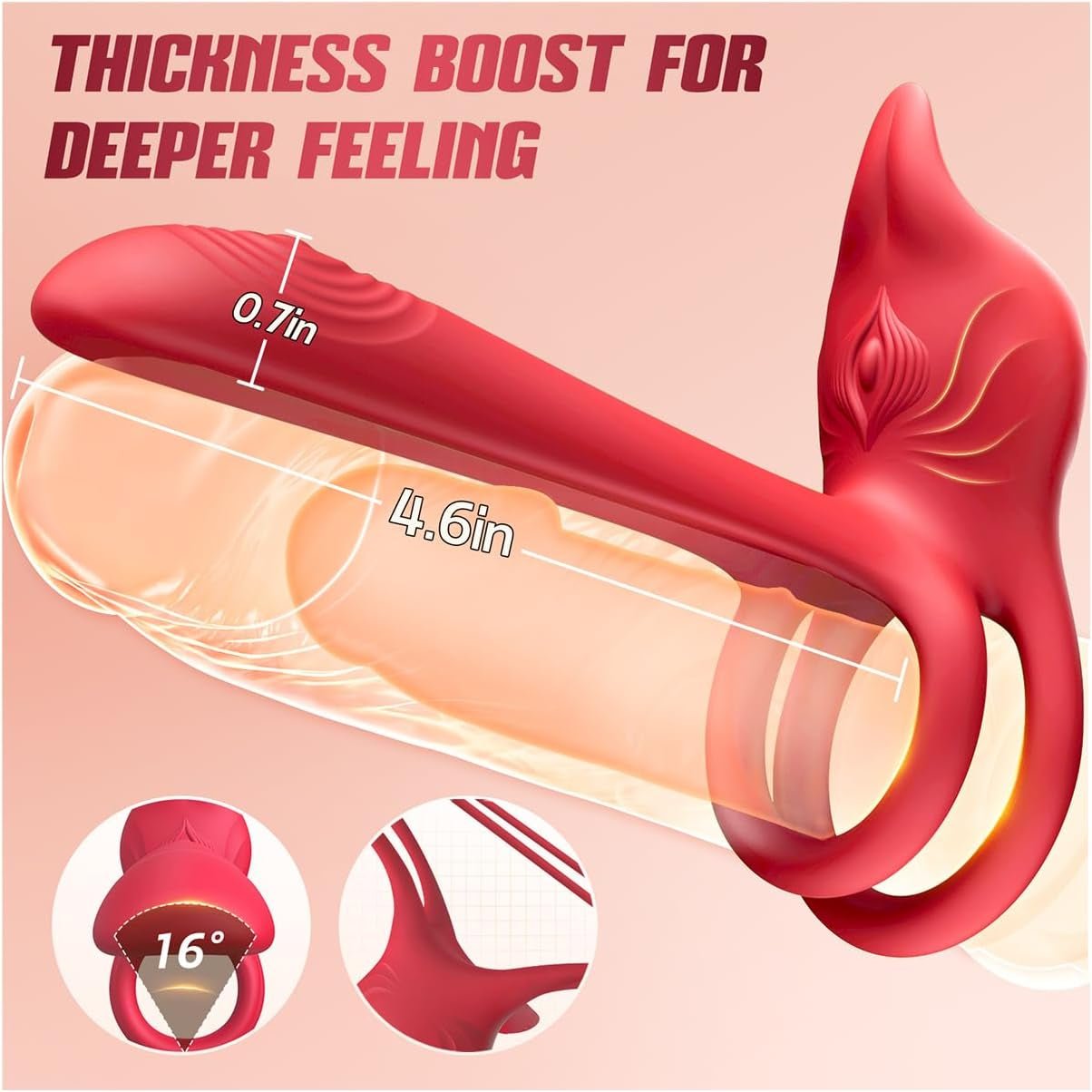FoxBloom Vibrating Dual-Motor Cock Ring Clit Stimulator