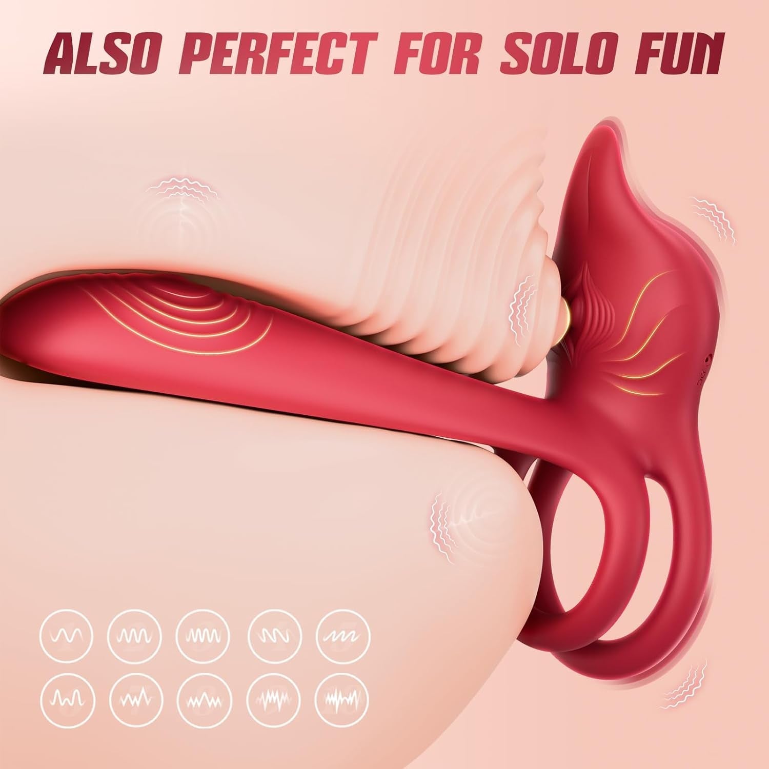FoxBloom Vibrating Dual-Motor Cock Ring Clit Stimulator