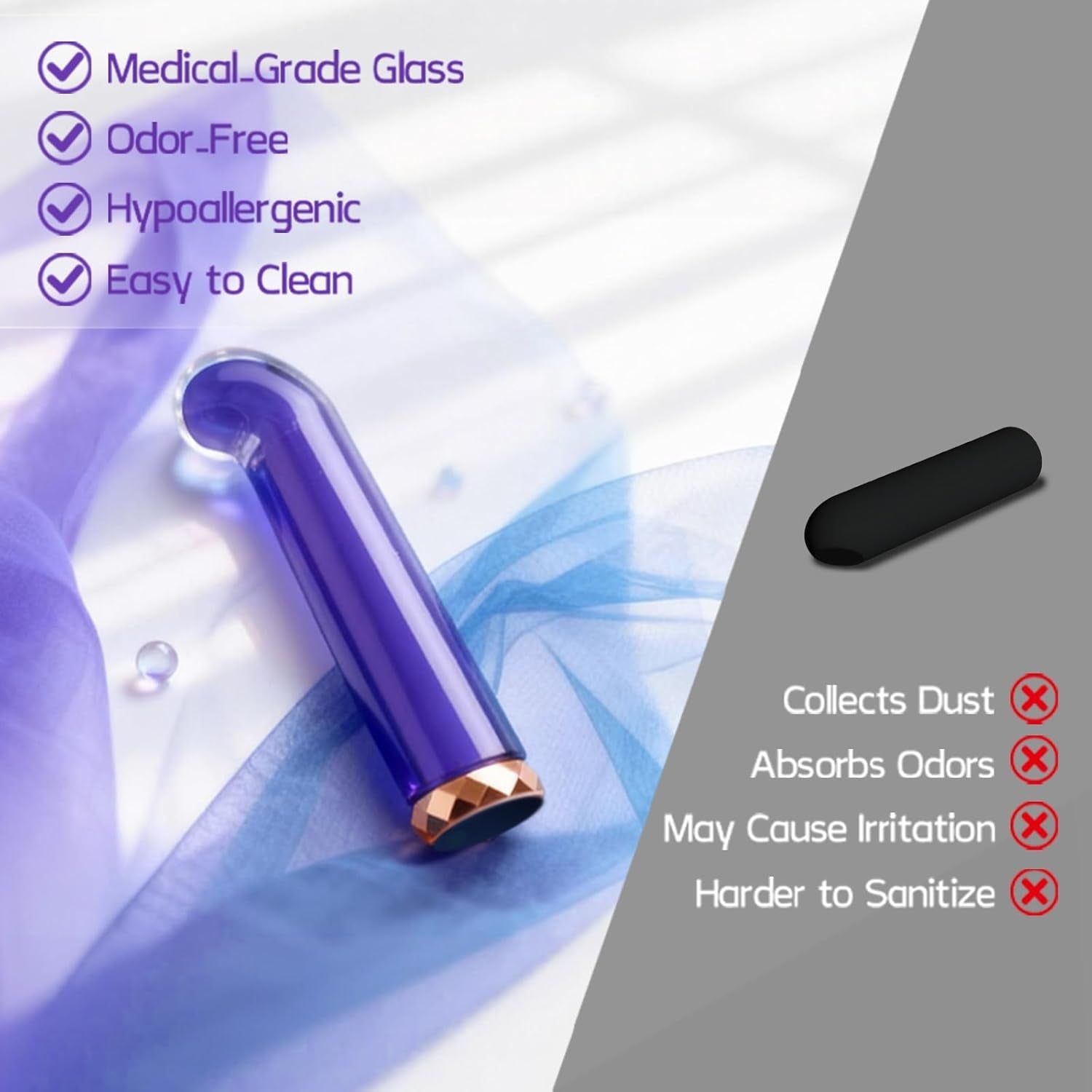 FrostedArc Curved Glass Bullet G-Spot Vibrator