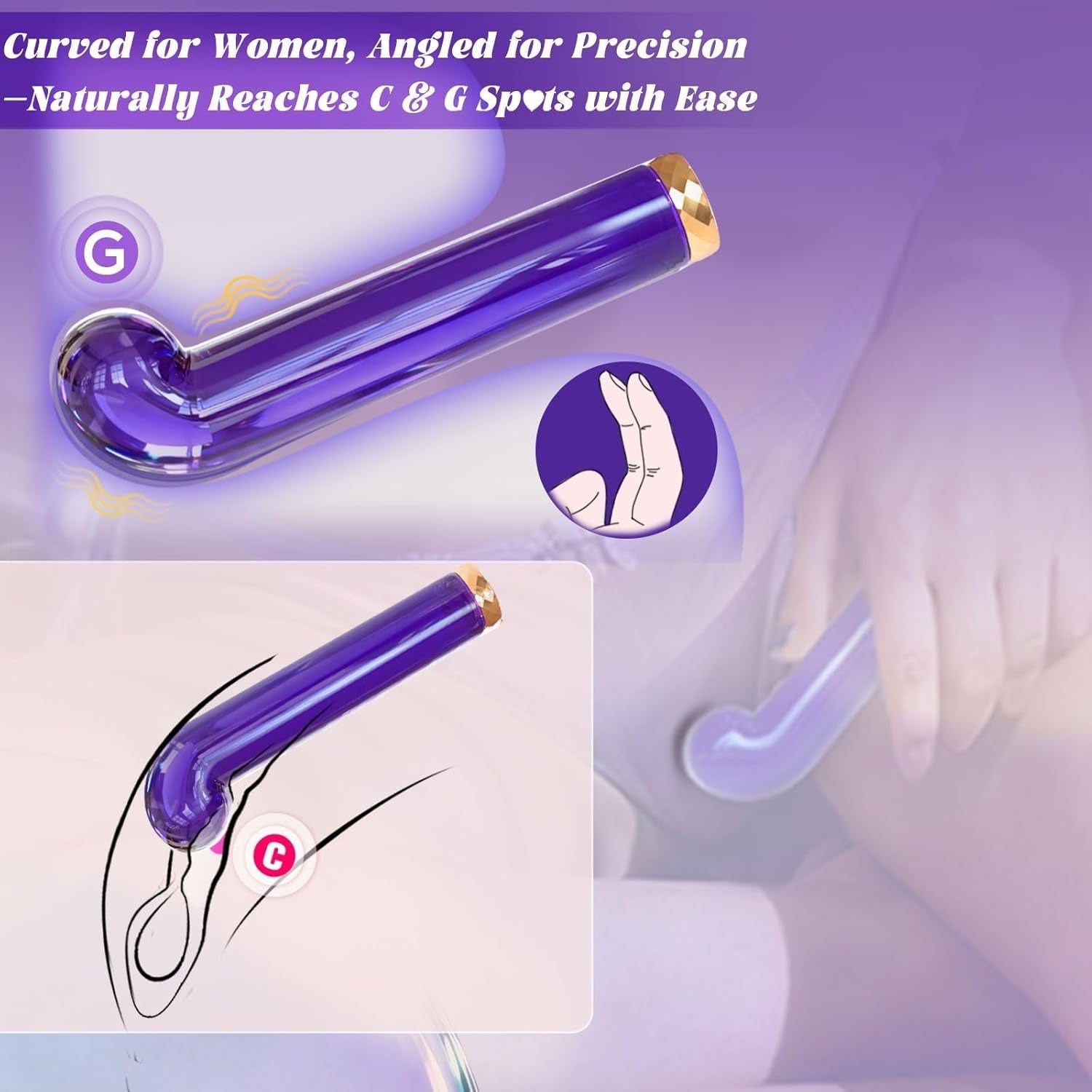FrostedArc Curved Glass Bullet G-Spot Vibrator