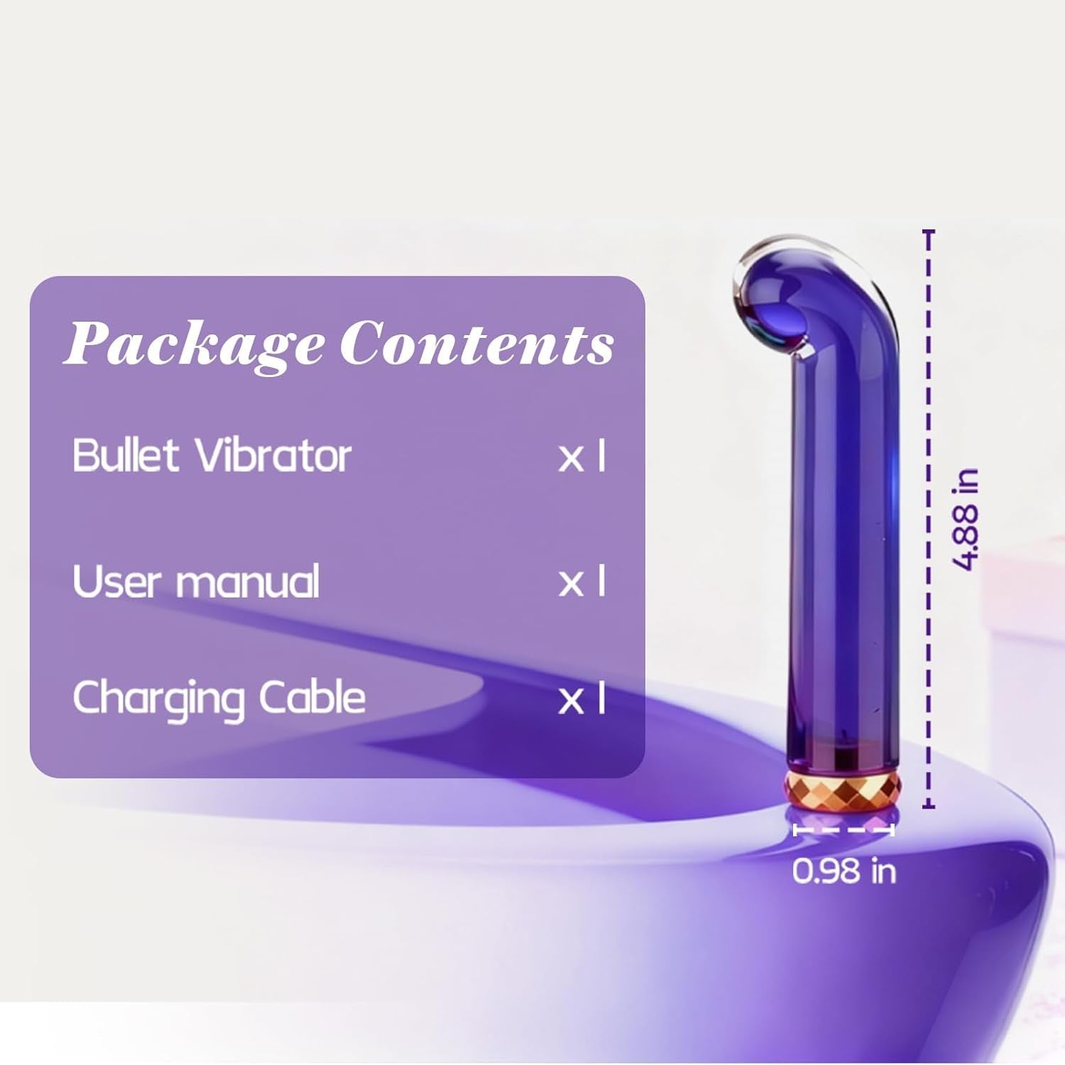 FrostedArc Curved Glass Bullet G-Spot Vibrator