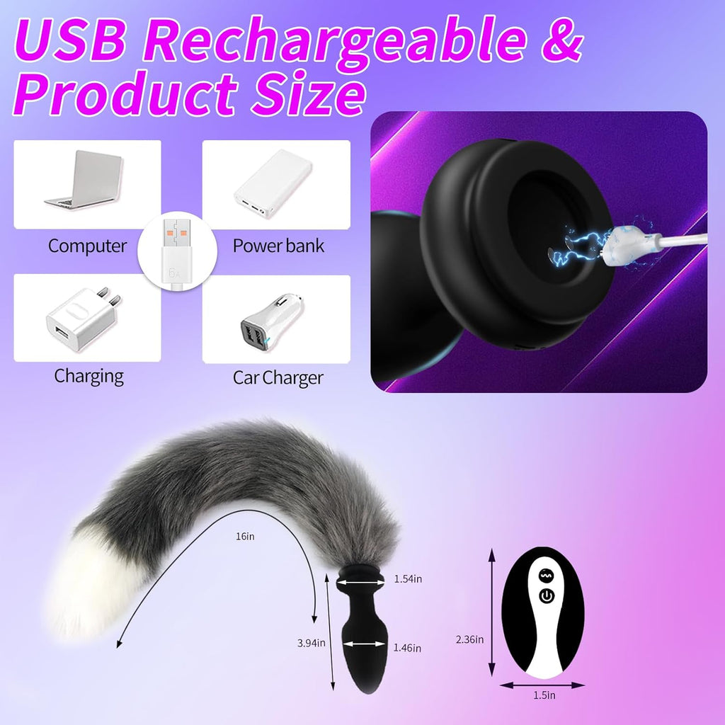 FrostTail Fox Tail Vibrating Butt Plug