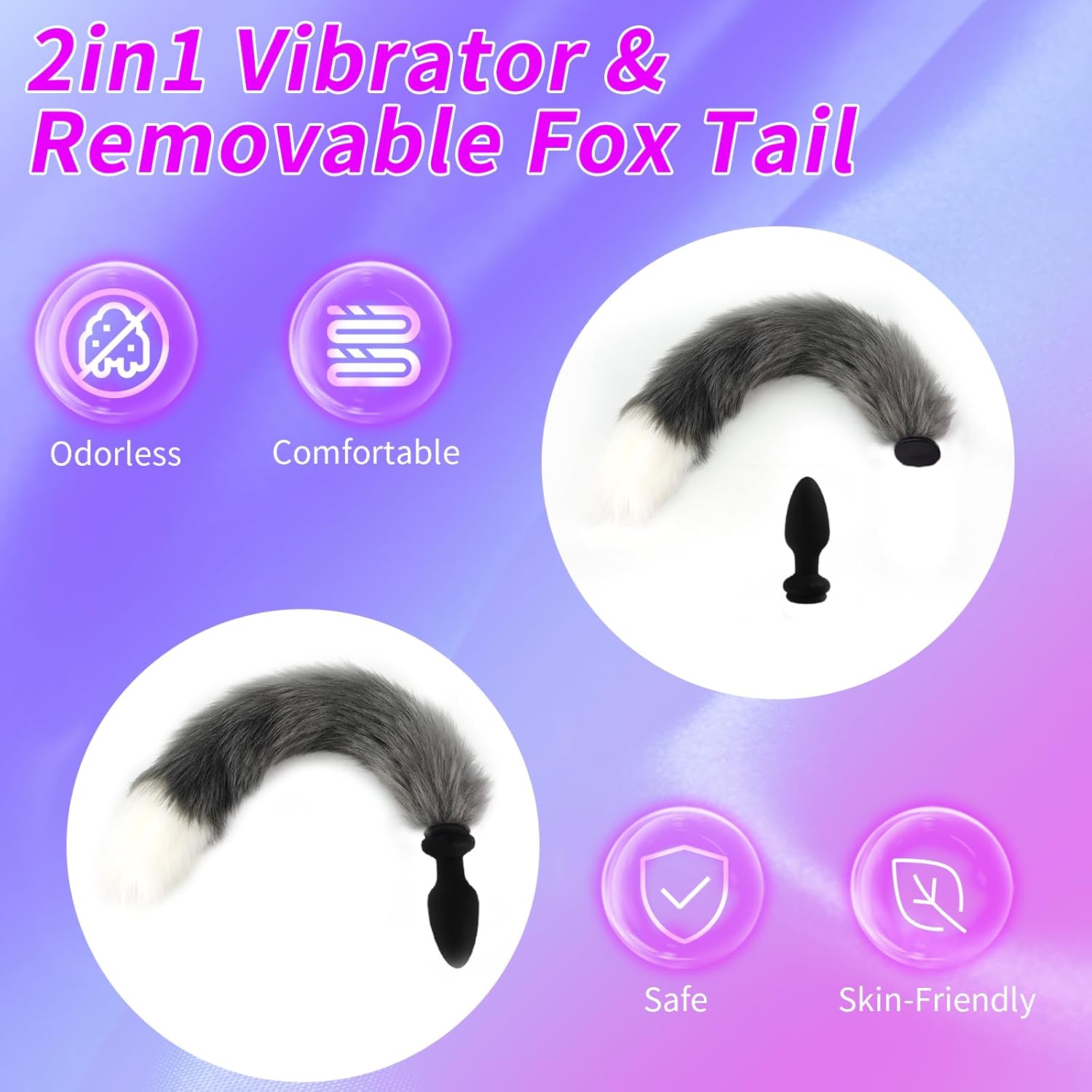 FrostTail Fox Tail Vibrating Butt Plug