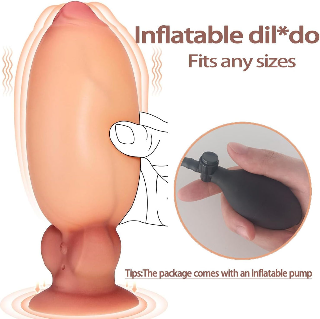 FullBloom 4-in-1 Inflatable Vibrating Dildo with Suction Base