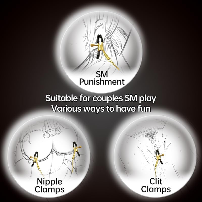 GildedTease Adjustable BDSM Nipple Clamps