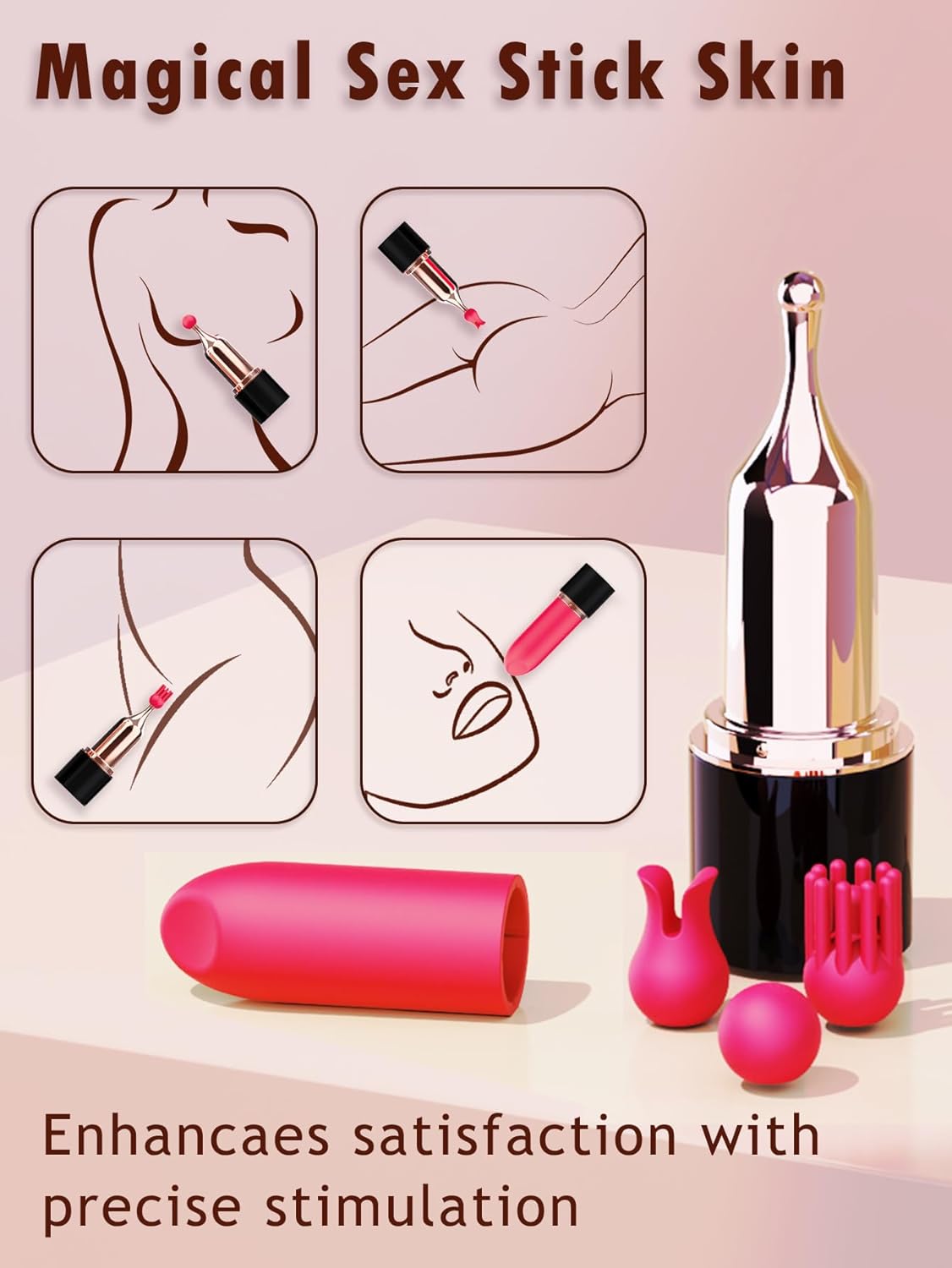 GlamVibe 4-Play Lipstick Vibrator