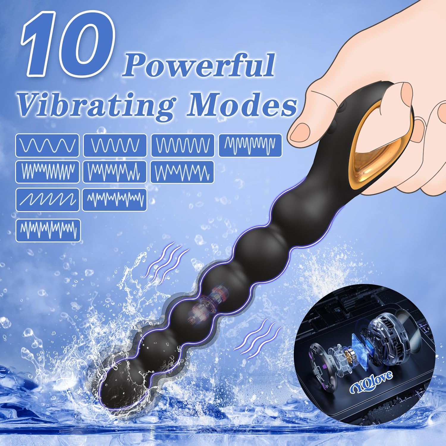 GlidePulse Vibrating Anal Beads Wand