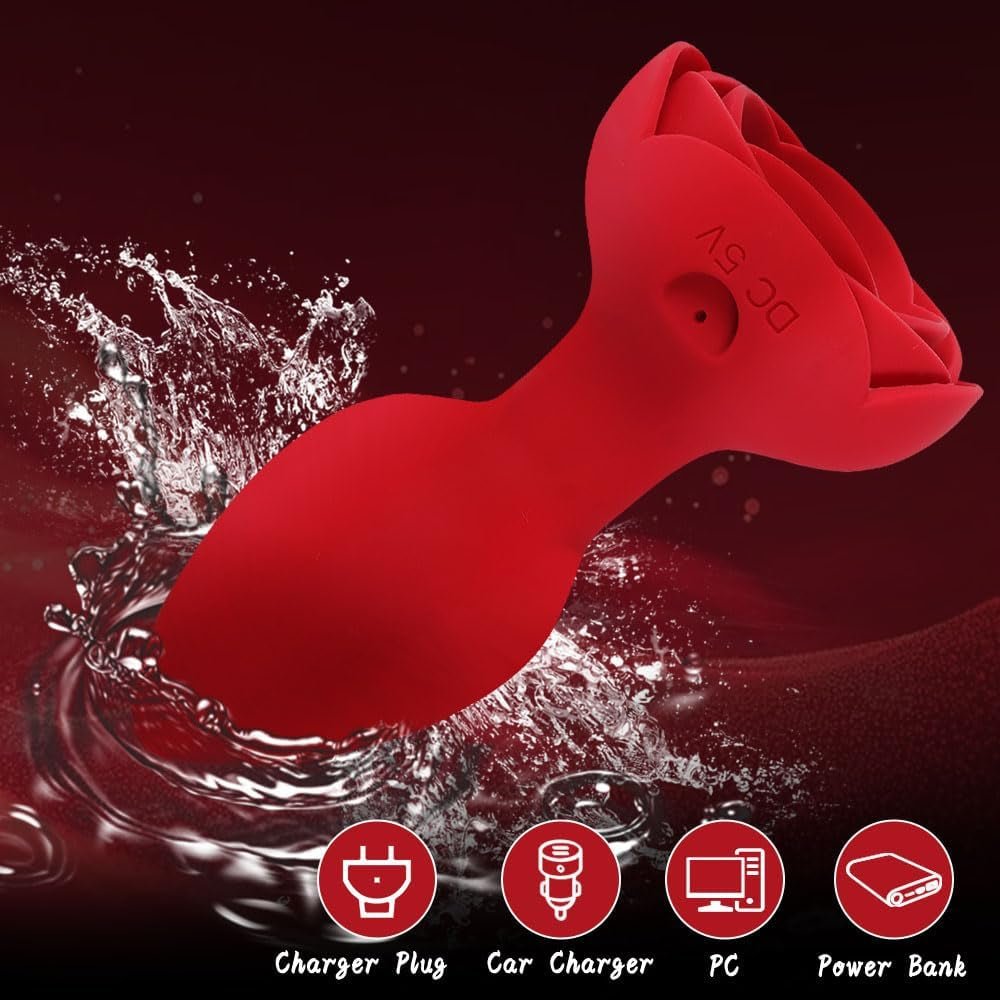 GlowBloom Rotating Rose Anal Plug