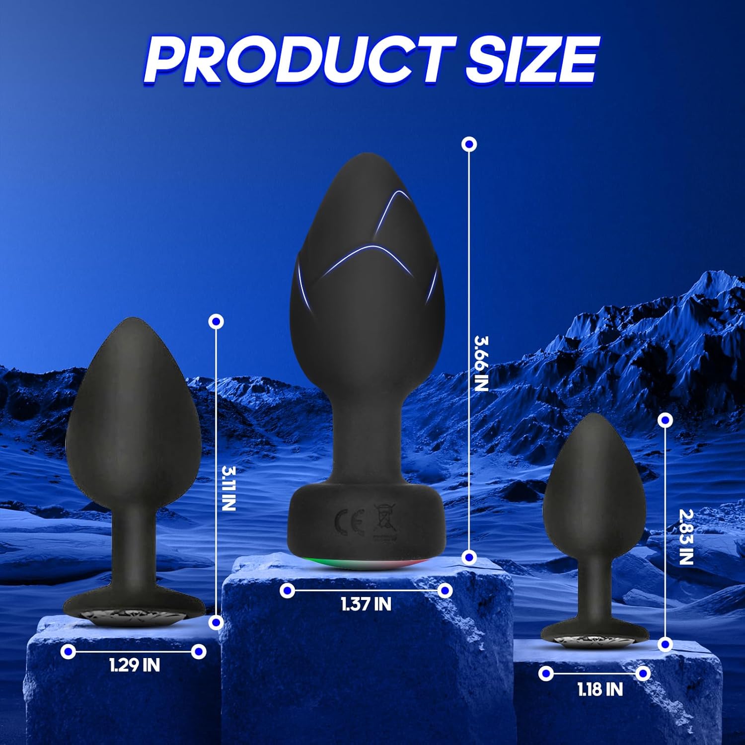 GlowCore 3-Piece Anal Plug Set