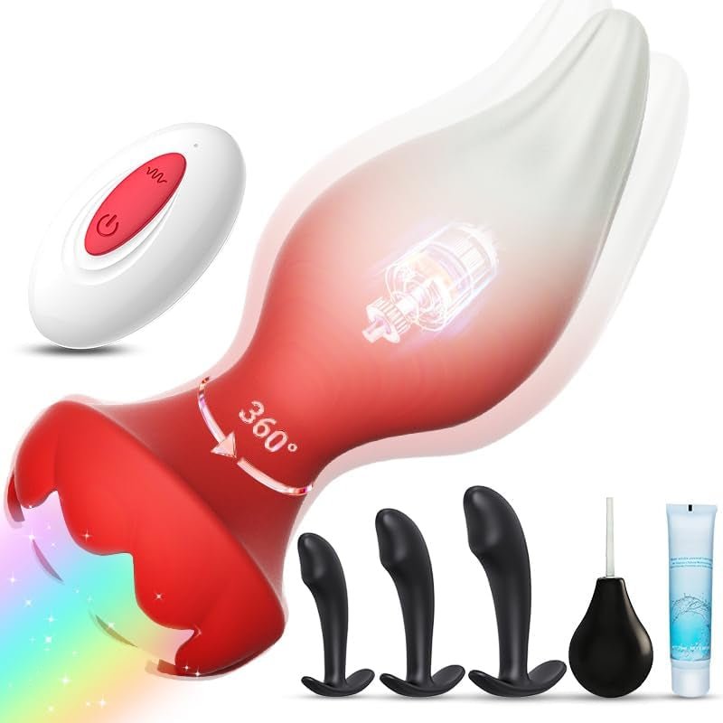 GlowTwirl 360° Rotating Anal Plug Set with Remote