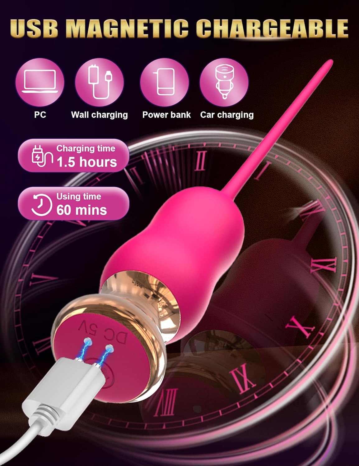 GoldRush Gold-Plated Urethral Vibrator Wand