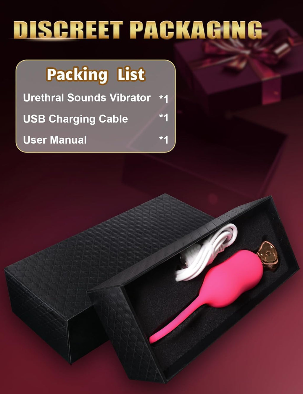 GoldRush Gold-Plated Urethral Vibrator Wand