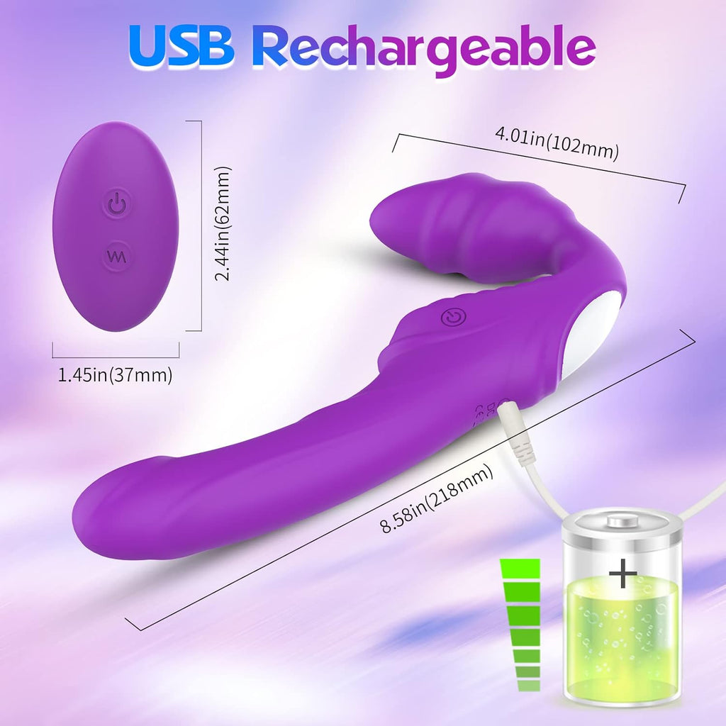 GrindFit Ergonomic Strapless Strap-On Dildo Vibrator