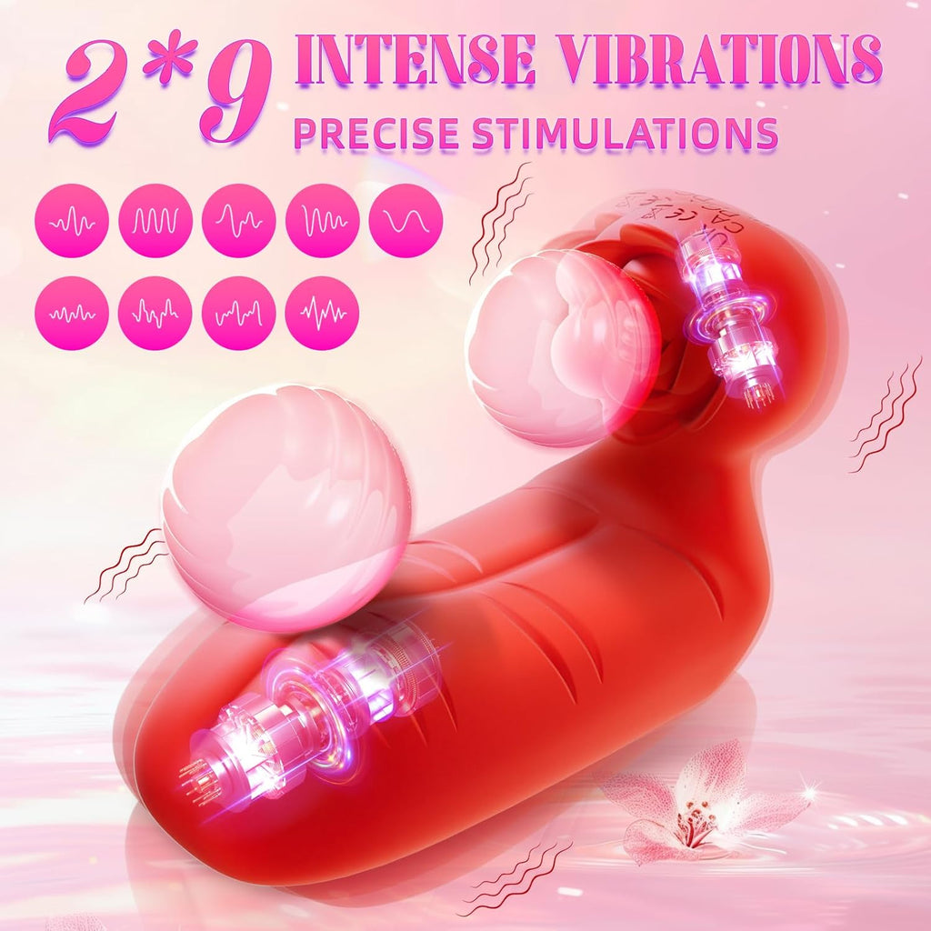 GripBloom Dual-Finger Rose Vibrator